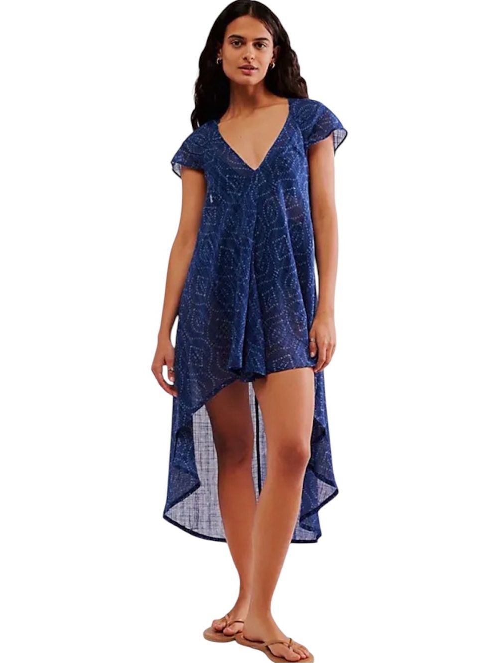 Free People Leila Indigo Combo Tunic Size Small